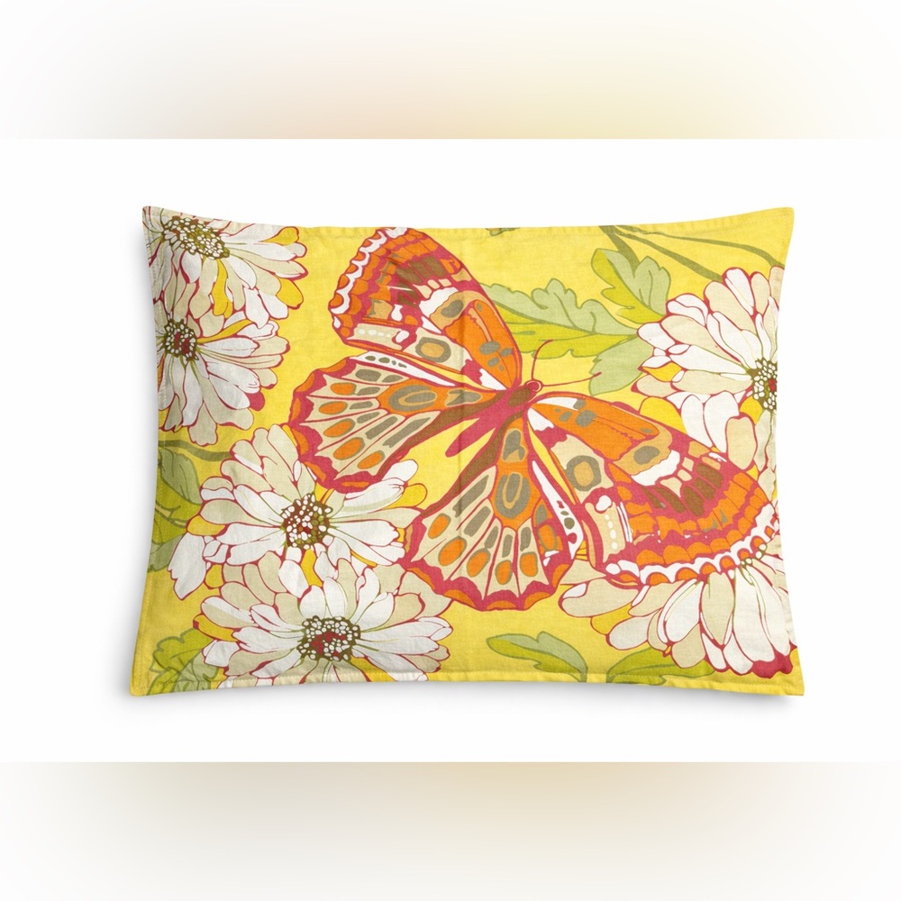 Pottery Barn butterfly floral euro sham pillow cover Set (2)